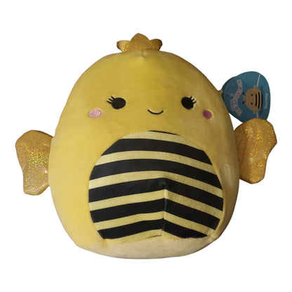 Squishmallows 8" Sunny the Queen Bee with Gold Sparkle Wings and Crown, Special Edition Official Kellytoy