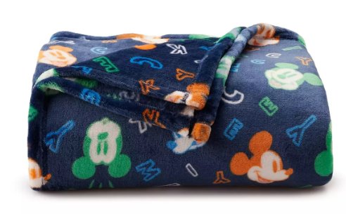 The Big One Disney's Oversized Supersoft Printed Plush Throw - Dark Blue Mickey