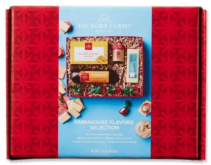 Hickory Farms Farmhouse Flavors Selection, 12.25 oz, Summer Sausage, Mission Jack Cheese, Belgian Ale Mustard, Crackers and More