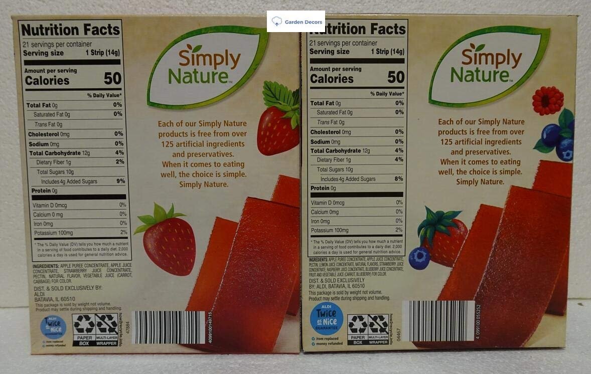 Simply Nature Fruit Strips Variety Value Pack 1 Box Strawberry and 1 Box Wildberry