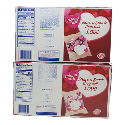 Hostess Valentines Day Cupid Bundle, Valentine Ding Dongs and Strawberry Cheesecake Baby Bundts, 1 box of each