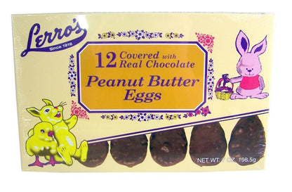 Lerro Milk Chocolate Easter Eggs 4 Flavor Combo Pack, includes Butter Cream, Peanut Butter, Crunchy Peanut Butter and Coconut Cream, 1 box of 12 per flavor, 4 boxes in total, 48 eggs
