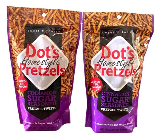 Dot's Pretzels Limited Edition Cinnamon Sugar 16oz 2 Pack
