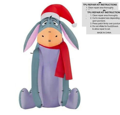 Eeyore With Santa Hat Holiday Christmas Airblown Inflatable, 3.5 Feet Tall, includes 2 repair patches