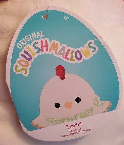 Squishmallows Chicken Todd with Bandana 9 inch Plush, Special Spring Edition