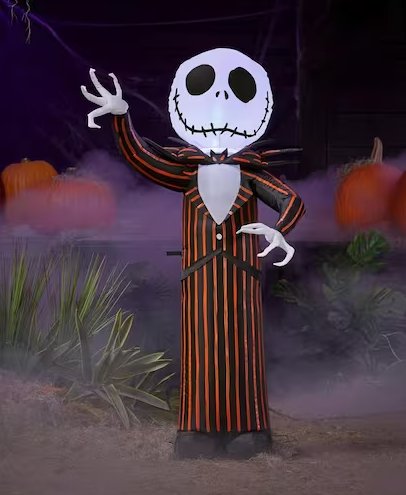 3.5 ft. LED Jack Skellington with Orange Suit Halloween Inflatable