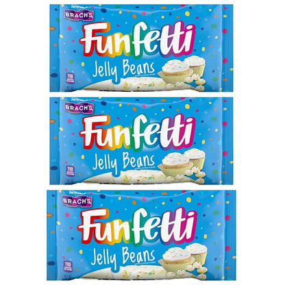 Brachs Funfetti Jelly Beans Easter Candy - 10 oz Per Bag - Bulk Limited Edition Colorful Funfetti Jellybeans Easter Candy - Choose a 3 Pack or 4 Pack (3 Pack)