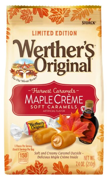 Werthers Original Maple Creme Soft Candies Pack of 3 Bags - Werthers Soft Caramel Candy, Werthers Maple Cream Soft Caramels 7.4 oz each