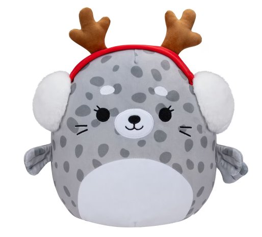 Squishmallows 12" Odile The Spotted Seal with Earmuffs and Antlers - Official Kellytoy New 2023 Christmas Plush - Cute and Soft Holiday Stuffed Animal Toy - Great Gift for Kids