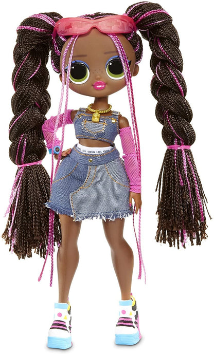 LOL Surprise OMG Remix Honeylicious Fashion Doll, Plays Music with 25 Surprises Including Shoes, Hair Brush, Doll Stand, Magazine, and Record Player Package - For Girls Ages 4+