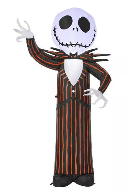 3.5 ft. LED Jack Skellington with Orange Suit Halloween Inflatable