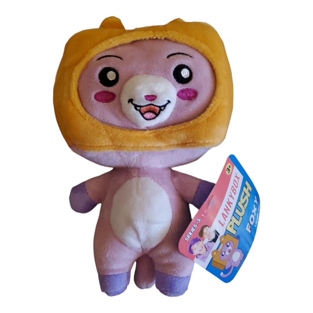 Official Lankybox Smiling Foxy Plush Toy, 8"