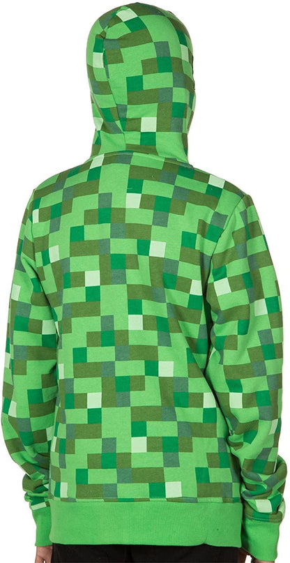 JINX Minecraft Big Boys' Creeper Zip-Up Costume Hoodie, with Mask