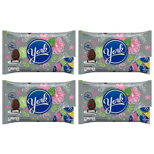 York Peppermint Patty Eggs, 4 Packs of 9.6 oz Bags, Individually Wrapped Dark Peppermint Easter Eggs