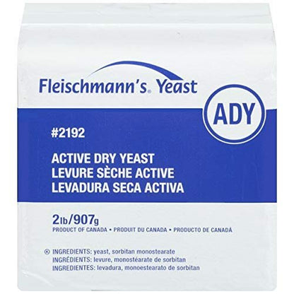 Fleischmann's Active Dry Yeast 2 LB (32 oz) Bag (2 PACK) - Yeast for Baking Bread at Home, Bakeries, Pizzerias, Restaurants, and More