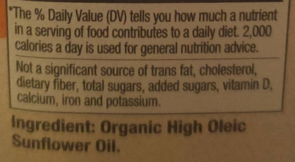 Wegman's Organic Sunflower Oil, 16.9 Fl Oz, Pack of 2, Cooking, Frying, Expeller Pressed, High Oleic