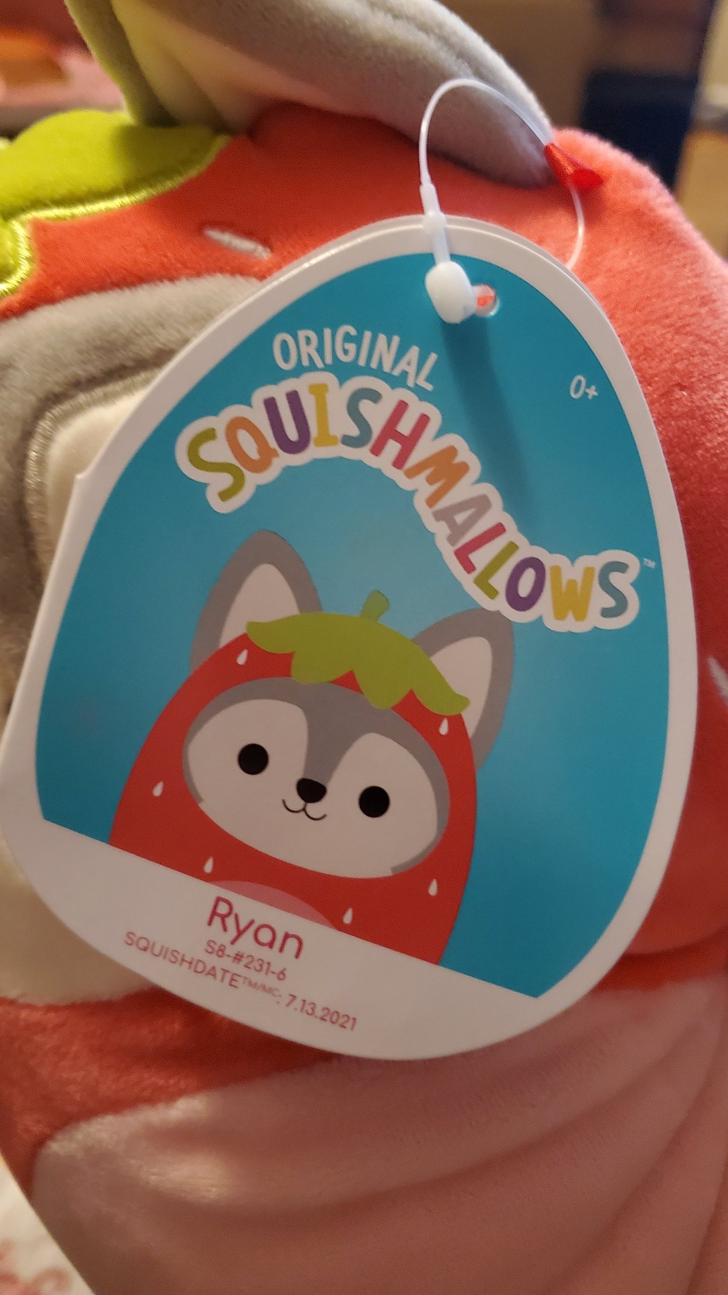 Squishmallows 8" Ryan in Strawberry Costume, hard to find