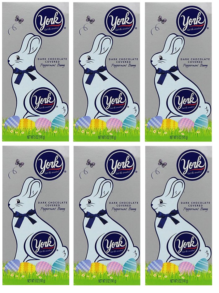 York Dark Chocolate Covered Peppermint Bunny, 5-Ounce Package (Pack of 3)