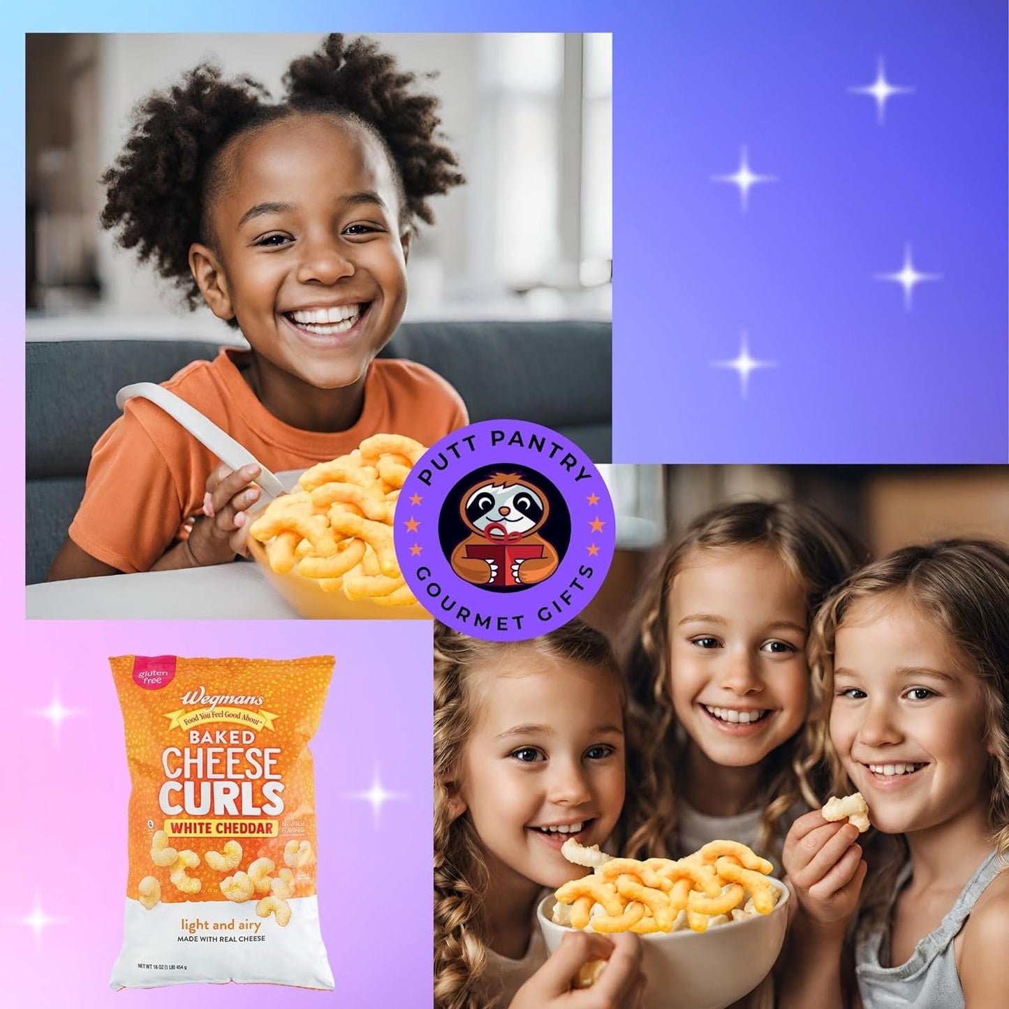 Gluten-Free White Cheddar Baked Wegmans Cheese Curls - Crunchy & Savory Snack, No Artificial Flavors, 16 oz Bags, 32 oz totals