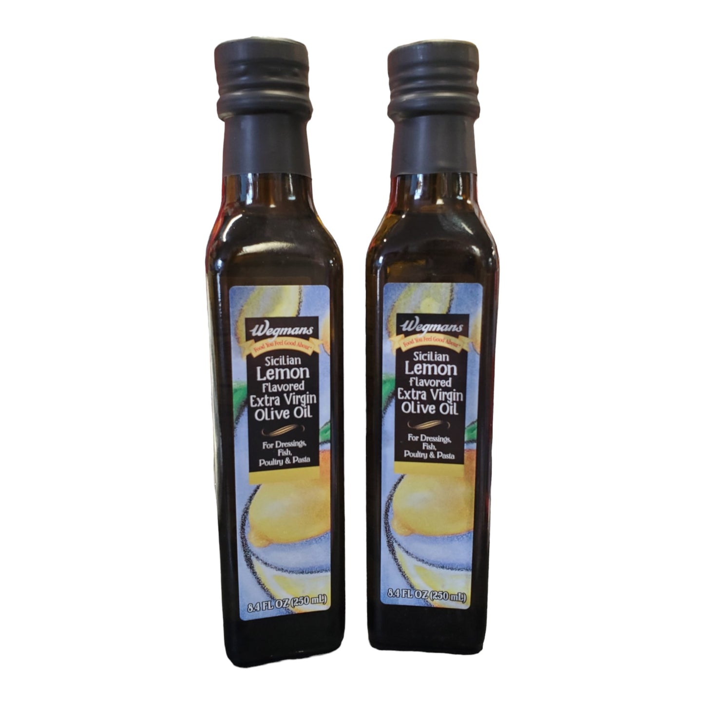Wegmans Sicilian Lemon Flavored Virgin Olive Oil for Dressings, Fish, Pasta and Poultry, 2 pack, 8.4 fl oz each
