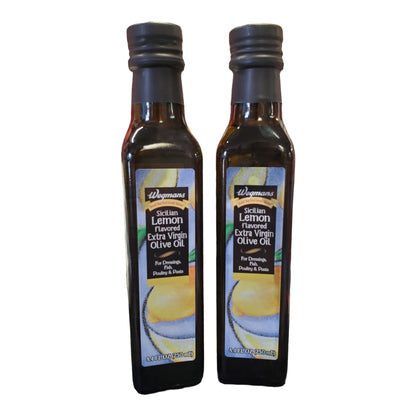 Wegmans Sicilian Lemon Flavored Virgin Olive Oil for Dressings, Fish, Pasta and Poultry, 2 pack, 8.4 fl oz each