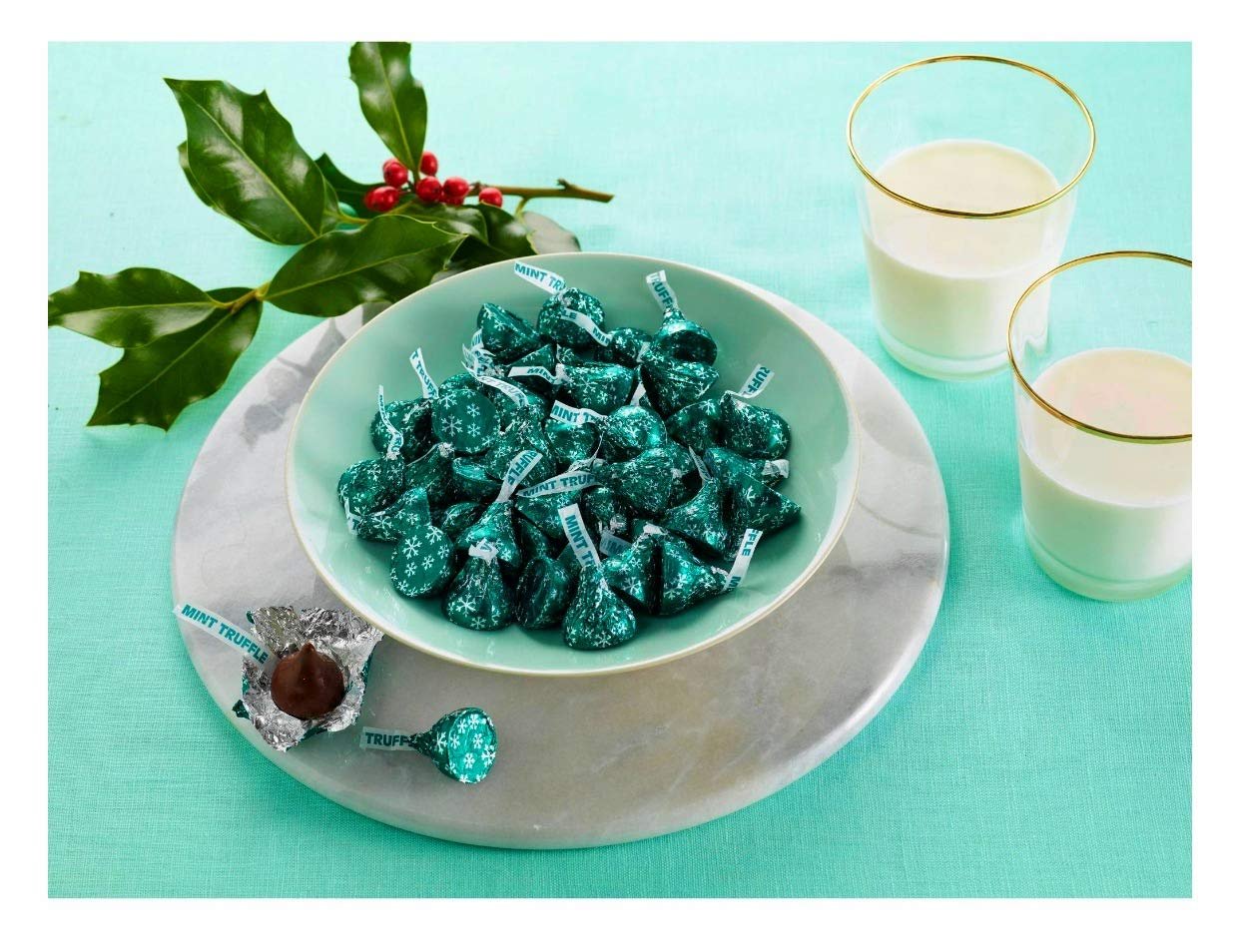 Hersheys Kisses Seasonal Chocolate Variety Pack - Sugar Cookie, Mint Truffles, Candy Cane, and Hot Cocoa - 36 oz Total - Individually Wrapped