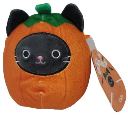 Squishmallows Official Kellytoys Plush 4.5 Inch Calio the Black Cat in Pumpkin Costume Halloween Edition Ultimate Soft Stuffed Toy