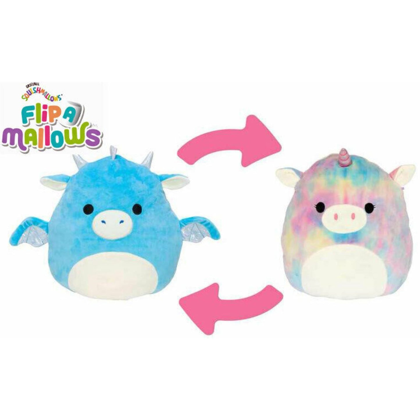 Squishmallows Official Kellytoy Flip-A-Mallows 12" Devin/Esmeralda