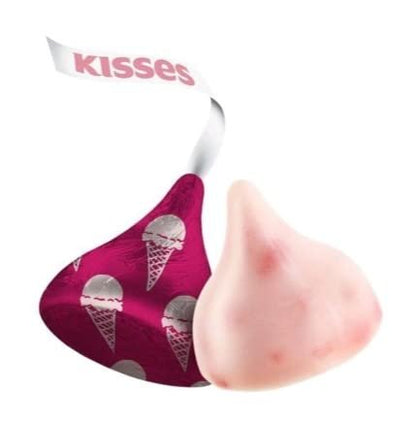 Hersheys Kisses Strawberry Ice Cream Cone Limited Edition Sumertime Flavor - Pack of 4 Share Size Bags - 9 oz Per Bag - 36 oz Total - Limited Edition Summertime Kisses