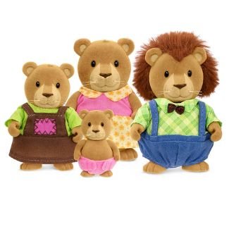 Lil Woodzeez Famileez Kingsberry Lion Family from Honeysuckle Hollow, Includes Storybook