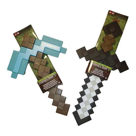Minecraft Cosplay Sword and Pickaxe 2 Pack Costume Accessories