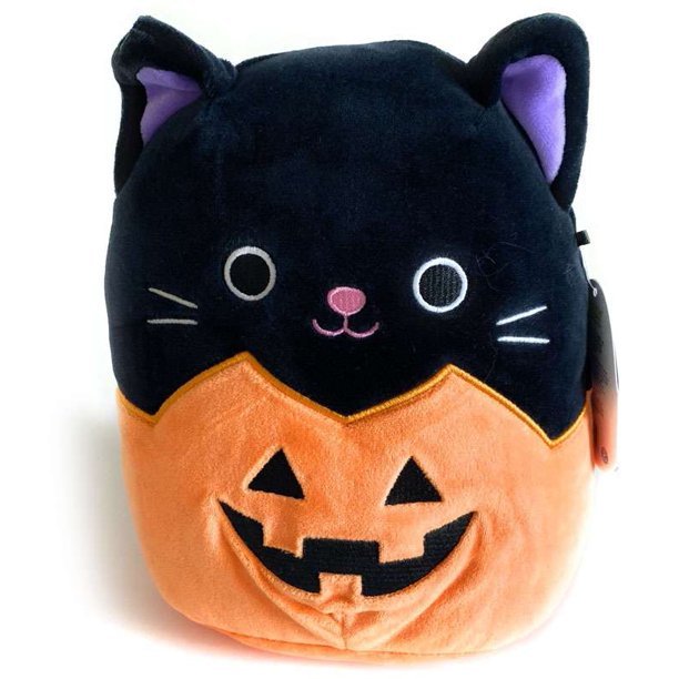 Squishmallows Halloween Autumn Cat Plush 2021 8” Black Pumpkin Jack o Lantern