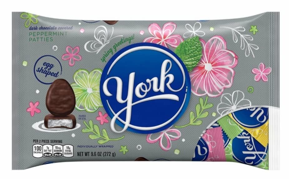 York Peppermint Patty Eggs, 4 Packs of 9.6 oz Bags, Individually Wrapped Dark Peppermint Easter Eggs