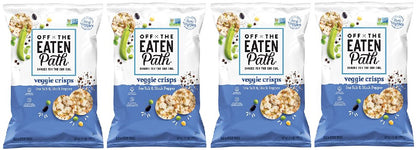 Off the Eaten Path Veggie Crisps, Sea Salt & Black Pepper, Real Rice and Veggies, 6.25 oz per Bag, Pack of 4 bags