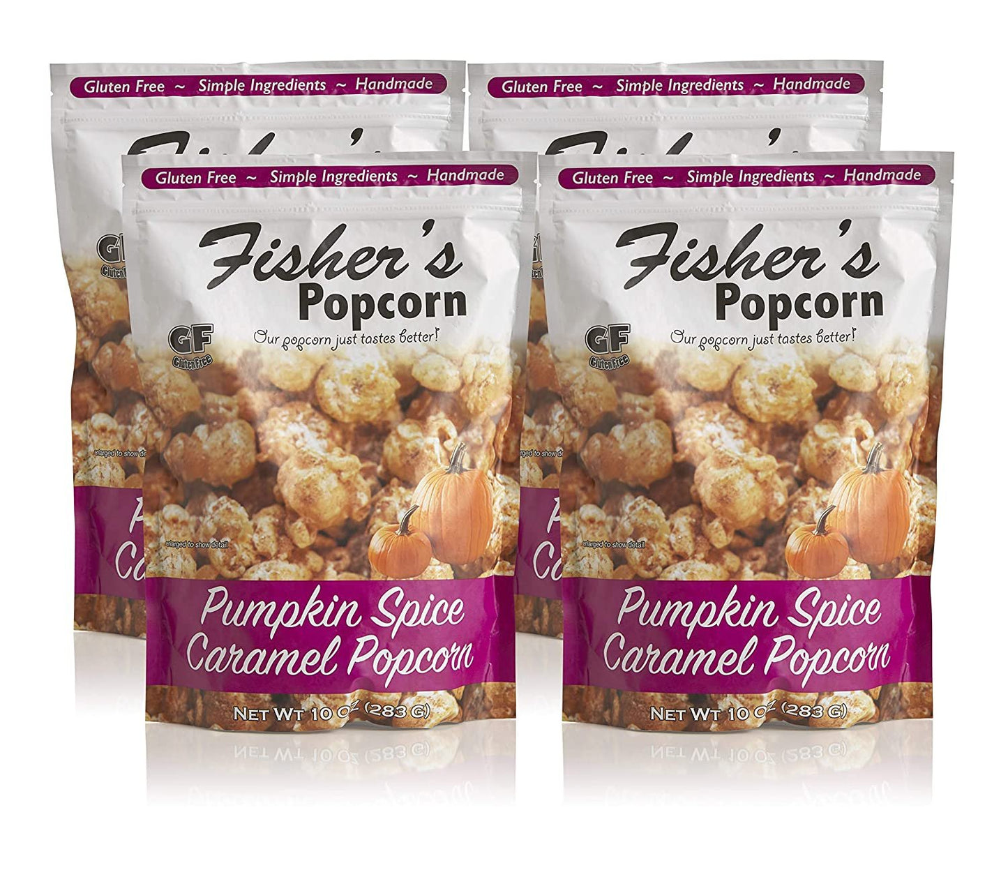 Fisher's Popcorn Pumpkin Spice Caramel 4 Pack - Limited Fall Flavor