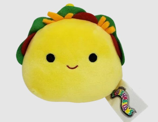 Squishmallows Official Kellytoy Plush 3.5" Tex the Taco Clip-on