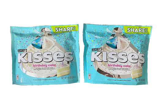 HERSHEY'S Kisses Birthday Cake Flavored with Sprinkles Candy Bag (10 Oz), Pack of 2