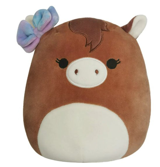 Squishmallows Official Kellytoy Plush Brown Horse With Rainbow Bow