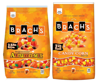 Brach's Candy Corn and Autumn Party Mix Duo, 2.5 Pound Bulk Candy Bag (Pack of 2) Halloween Candy