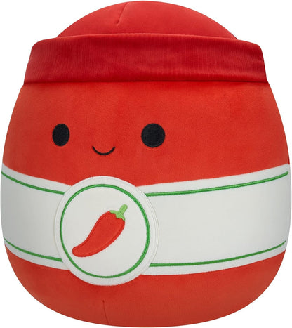 Squishmallows Official Kellytoys Plush 12 Inch Illia the Sriracha Hot Sauce Food Squad Ultimate Soft Stuffed Toy with Red Knit Cap