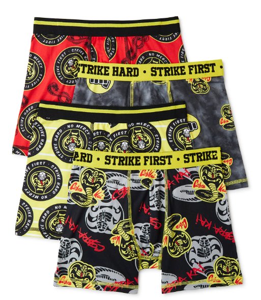 Cobra Kai Boys Boxer Brief Underwear, 4-Pack, Size 4