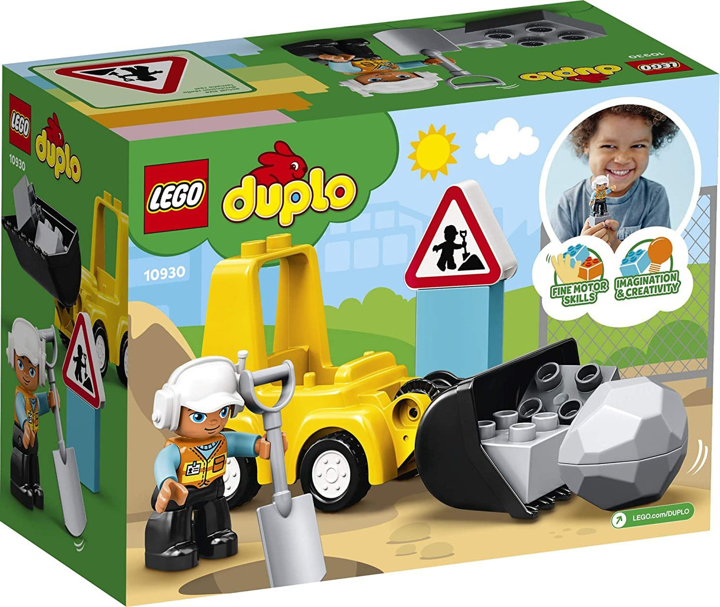 LEGO DUPLO Construction Bulldozer 10930 Mini Bulldozer Truck Set; Construction Toy for Kids Aged 2 and Up; Small Bulldozer Toy and Construction Worker Playset for Toddlers (10 Pieces)