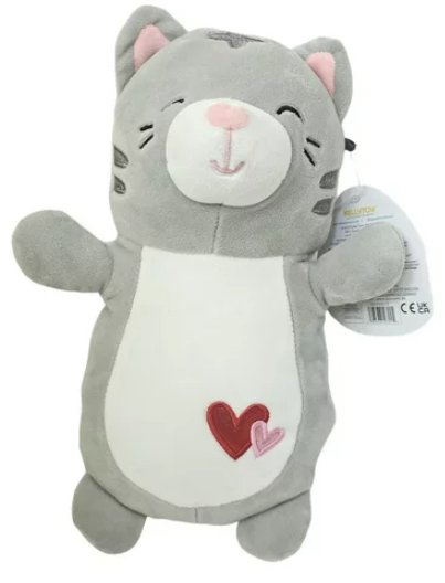 Squishmallows Official Kellytoys Plush 8 Inch Tally the Gray Cat HugMees Valentines Edition Ultimate Soft Stuffed Toy