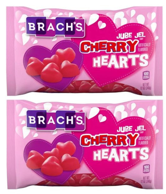 Brach's Valentine's Jube Jel Cherry Hearts, 2 pk 12 ounce bags