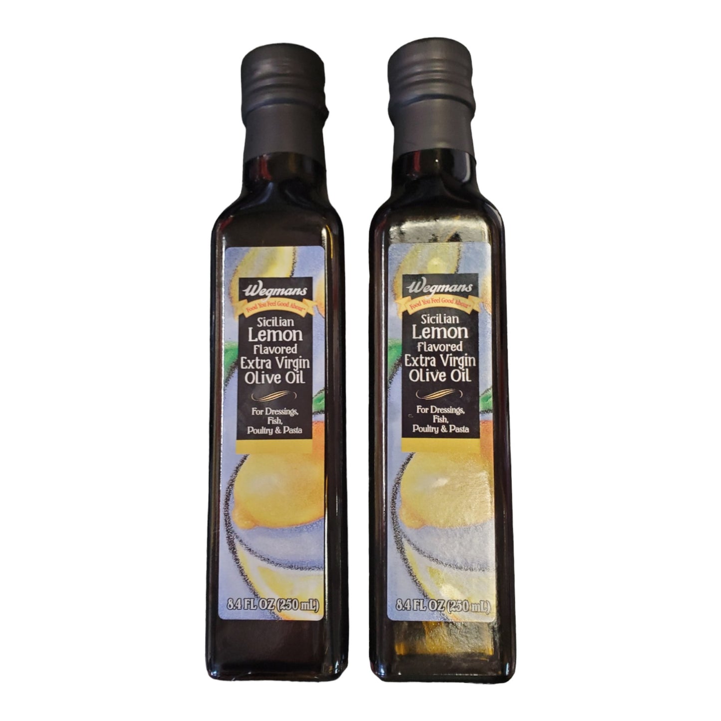 Wegmans Sicilian Lemon Flavored Virgin Olive Oil for Dressings, Fish, Pasta and Poultry, 2 pack, 8.4 fl oz each
