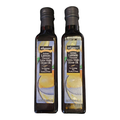 Wegmans Sicilian Lemon Flavored Virgin Olive Oil for Dressings, Fish, Pasta and Poultry, 2 pack, 8.4 fl oz each