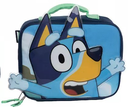 Bluey the Heeler Backpack, Lunch, Accessories Bag, Carabineer, Squish Ball - 5 pc Set