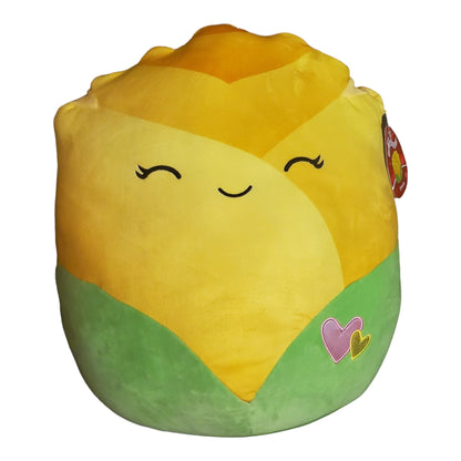 Squishmallows Rare 16 inch Rhoda Flower with Hearts, Super Soft Pillow Toy Flower Yellow Rose