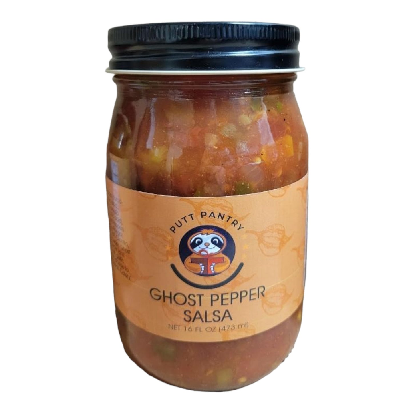 Putt Pantry Salsa Variety 3 Pack Bundle - Includes Ghost Pepper Salsa, Black Bean and Corn Salsa and Peach Salsa, 16 oz jar of each flavor