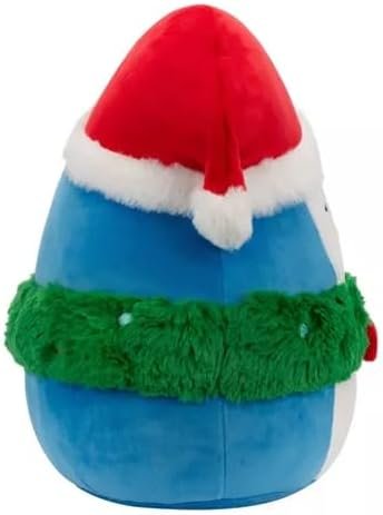 Squishmallows Christmas Holiday12 Puff Blue Penguin with Wreath and Hat Medium Plush